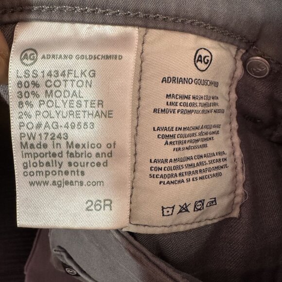 AG Adriano Goldschmied The Prima Cigarette Leg Womens Gray Jeans Size 26R - Picture 5 of 10